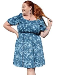 LulaRoe Alina Dress Blue Floral size XL